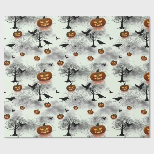 Halloween-Kürbis Geschenkpapier (Flach)