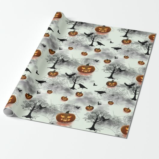 Halloween-Kürbis Geschenkpapier (Ungerollt)