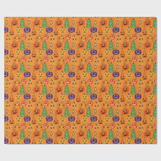Halloween-Kürbis Geschenkpapier (Flach)