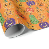 Halloween-Kürbis Geschenkpapier (Rolleneckpunkt)