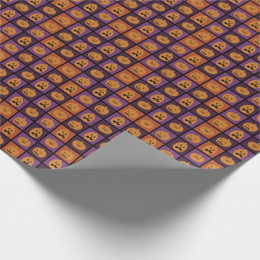 Halloween-Kürbis Geschenkpapier (Ecke)