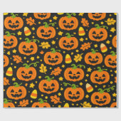 Halloween-Kürbis Geschenkpapier (Flach)