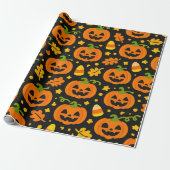 Halloween-Kürbis Geschenkpapier (Ungerollt)