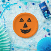 Halloween-Kürbis-Gesicht Pappteller (Party)