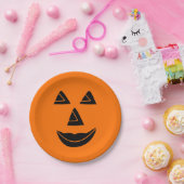 Halloween-Kürbis-Gesicht Pappteller (Party)