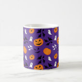 Halloween Kürbis Gespenster Fledermäuse lila Muste Kaffeetasse (Mittel)