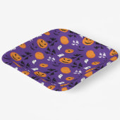 Halloween Kürbis Gespenster Fledermäuse lila Muste Pappteller (Gewinkelt)