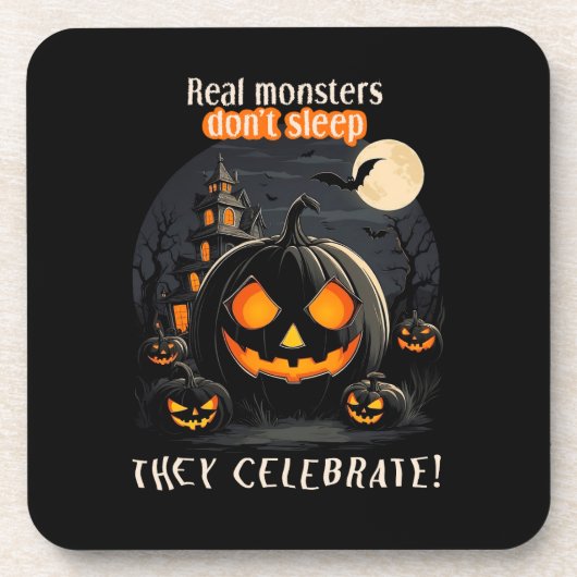 Halloween-Kürbis Getränkeuntersetzer (Vorderseite)