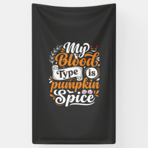 Halloween-Kürbis-Gewürz-Blut-Typ-Retro-Typographie Banner