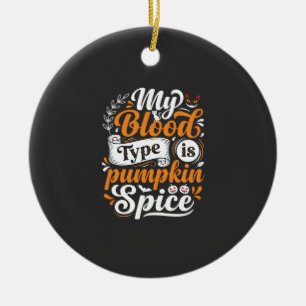Halloween-Kürbis-Gewürz-Blut-Typ-Retro-Typographie Keramik Ornament