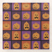 Halloween-Kürbis Glasuntersetzer (Vorderseite)