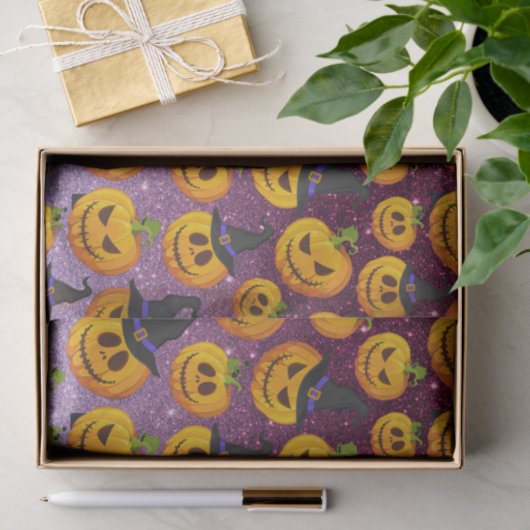 Halloween-Kürbis-Glitzer Seidenpapier (Geschenk)