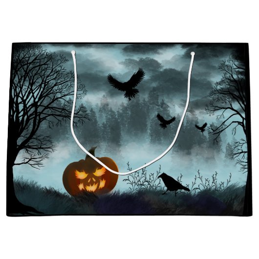 Halloween-Kürbis Große Geschenktüte (Vorderseite)