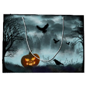 Halloween-Kürbis Große Geschenktüte (Rückseite)