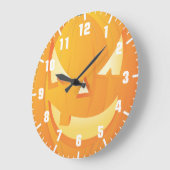 Halloween-Kürbis Große Wanduhr (Winkel)