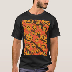 Halloween-Kürbis: Grusel nahtloses Muster T-Shirt