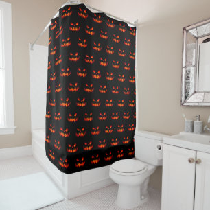 Halloween-Kürbis Gruselig Horror Orange Duschvorhang