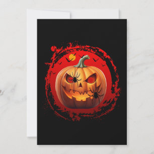 Halloween-Kürbis gruselige Spinnen Fledermäuse Einladung