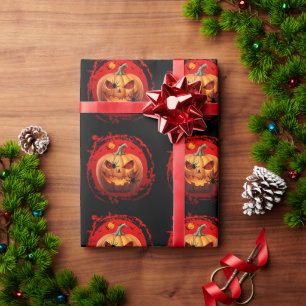Halloween-Kürbis gruselige Spinnen Fledermäuse Geschenkpapier