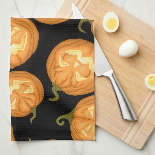 Halloween-Kürbis Handtuch (Viertel Falte)