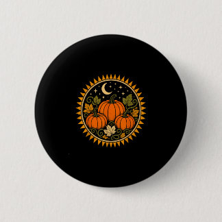 Halloween-Kürbis-Häuslichkeit retro vintage Button