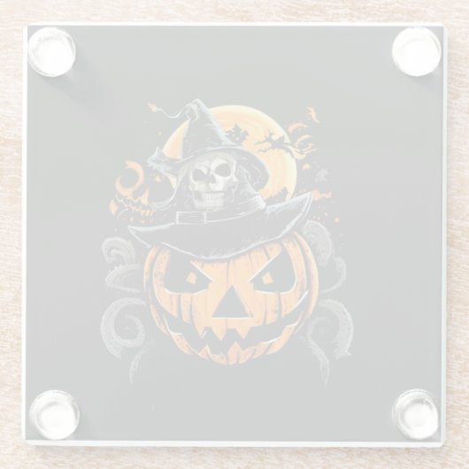 Halloween/Kürbis/Herbst/Herbst Glasuntersetzer (Rückseite)