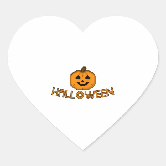 Halloween-Kürbis Herz-Aufkleber (Vorderseite)
