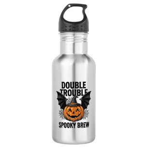 Halloween-Kürbis-Hexe Doppeltes Ärgernis Vintage-D Edelstahlflasche