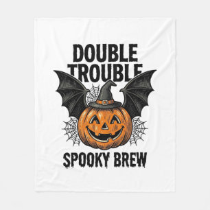 Halloween-Kürbis-Hexe Doppeltes Ärgernis Vintage-D Fleecedecke