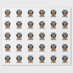 Halloween-Kürbis-Hexe Doppeltes Ärgernis Vintage-D Geschenkpapier