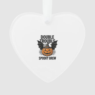 Halloween-Kürbis-Hexe Doppeltes Ärgernis Vintage-D Ornament