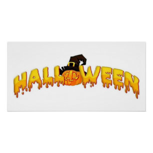 Halloween-Kürbis-Hexe Poster
