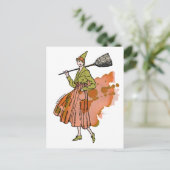 Halloween-Kürbis-Hexe Postkarte (Stehend Vorderseite)