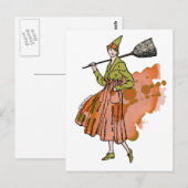 Halloween-Kürbis-Hexe Postkarte (Vorne/Hinten)