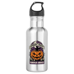 Halloween-Kürbis-Hexe Vintage Gruselige Nacht-Shir Edelstahlflasche