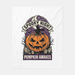 Halloween-Kürbis-Hexe Vintage Gruselige Nacht-Shir Fleecedecke