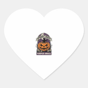 Halloween-Kürbis-Hexe Vintage Gruselige Nacht-Shir Herz-Aufkleber