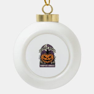 Halloween-Kürbis-Hexe Vintage Gruselige Nacht-Shir Keramik Kugel-Ornament