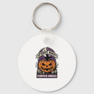 Halloween-Kürbis-Hexe Vintage Gruselige Nacht-Shir Schlüsselanhänger