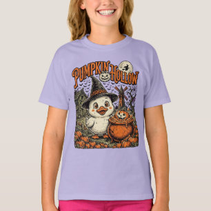 HALLOWEEN Kürbis-Hohlweg Vintage-Hexenente 🎃 🦆 T-Shirt