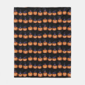 Halloween-Kürbis in einem Hexenhut Fleecedecke (Vorderseite)