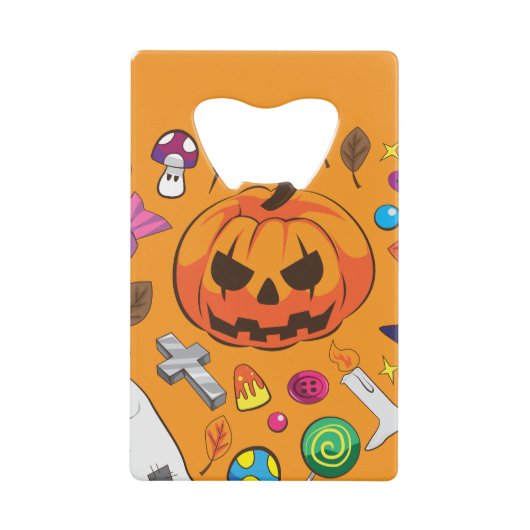 Halloween-Kürbis Jack O Lantern Geldbeutel Flaschenöffner (Vorderseite)