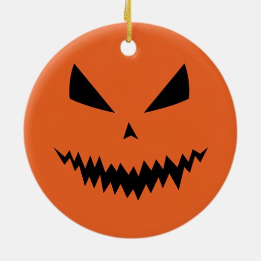 Halloween Kürbis-Jack O'lantern Keramik Ornament (Hinten)