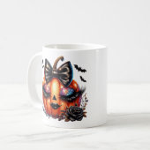 Halloween-Kürbis Kaffeetasse (Vorderseite Links)