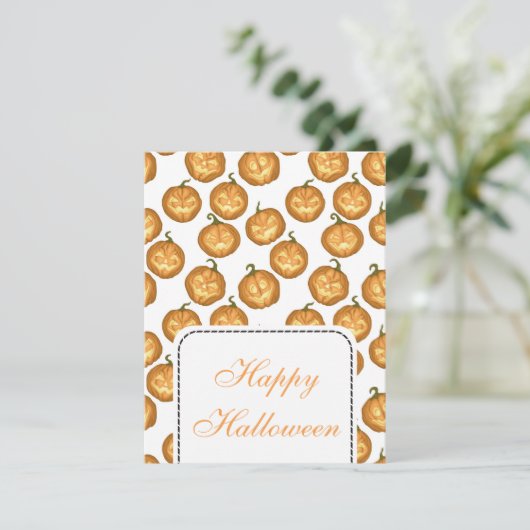 Halloween-Kürbis Karte (Stehend Vorderseite)