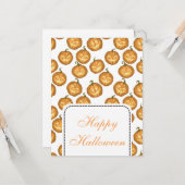 Halloween-Kürbis Karte (Vorderseite/Rückseite Beispiel)