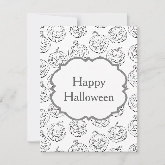 Halloween-Kürbis Karte (Vorderseite)