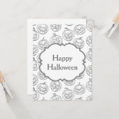Halloween-Kürbis Karte (Vorderseite/Rückseite Beispiel)