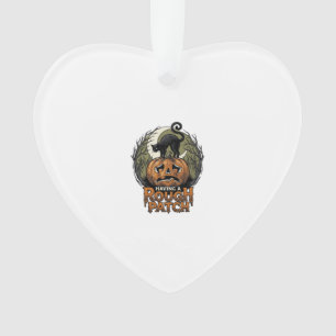 Halloween-Kürbis-Katze Rauher Fleck Vintage Gravur Ornament