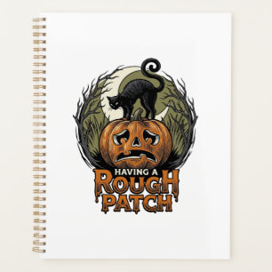 Halloween-Kürbis-Katze Rauher Fleck Vintage Gravur Planer